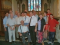 18 Bell Ringer's presentation to Bert Ridout, photo by George Woods.7-8-04